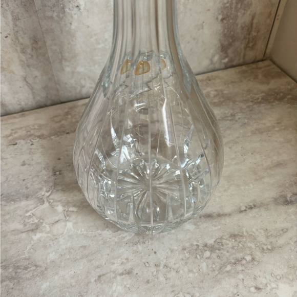 Vintage Hand Blown Glass Clear Decanter Block- Lead Crystal From Poland  New! - Picture 7 of 8